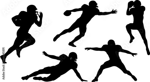 American Football Player Silhouette Bundle