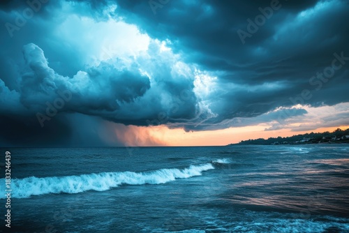 Fototapeta Naklejka Na Ścianę i Meble -  Storm over the sea weather