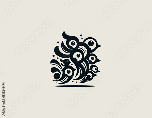 Ugly Birds black vector logo