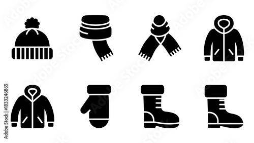 Set of vector icons of people in fashion silhouettes