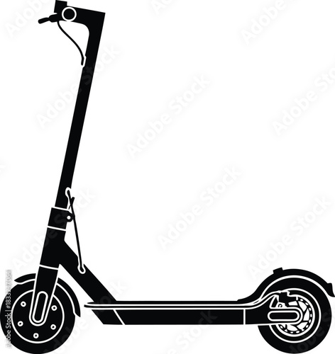 Silhouetted electric scooter a modern transportation solution for urban commuting