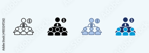 business meeting multiple style icon