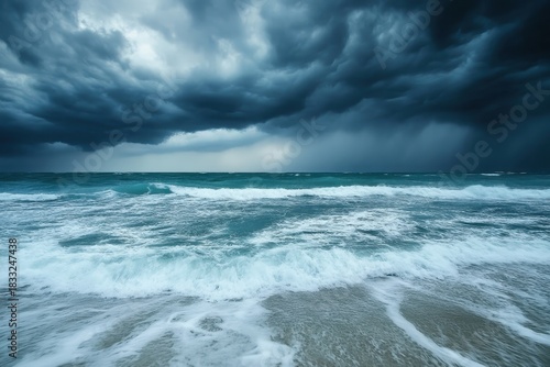 Fototapeta Naklejka Na Ścianę i Meble -  Storm over the sea weather