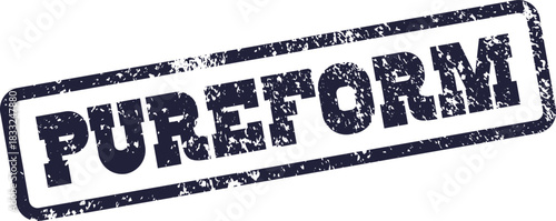 Official PUREFORM quality assurance stamp with textured rubber effect for important agreements and certifications
