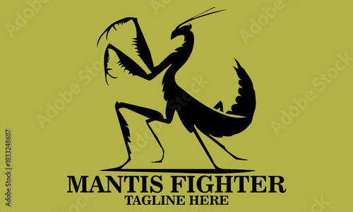 Mantis fighter logo. Mantis fighter vector illustration