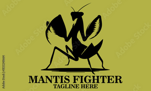 Mantis fighter logo. Mantis fighter vector illustration