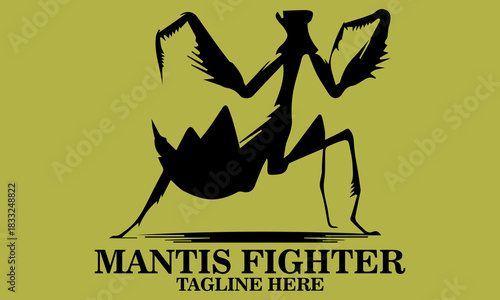 Mantis fighter logo. Mantis fighter vector illustration