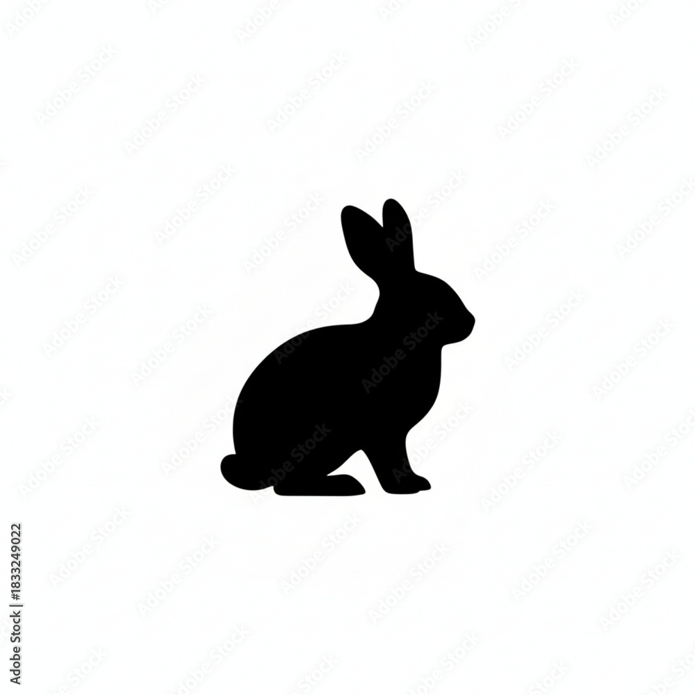 Fototapeta premium Silhouette of rabbit is isolated on white background 
