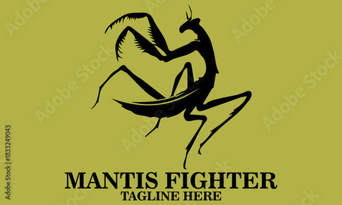 Mantis fighter logo. Mantis fighter vector illustration