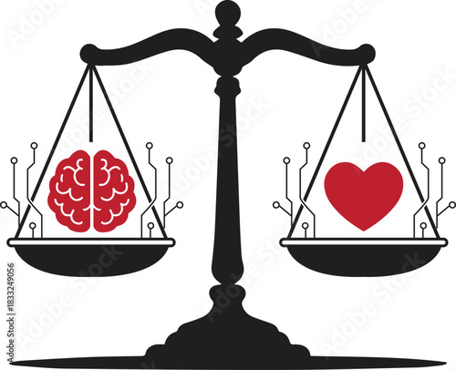 Ethical AI balance scale icon