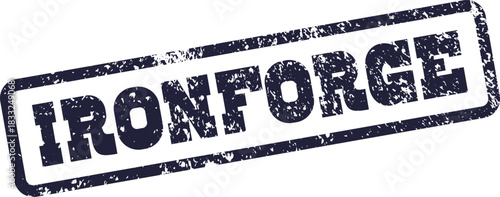 Ironforge textured rubber stamp mark, perfect for strong industrial business branding