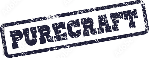 Authentic Purecraft rubber stamp impression featuring a distressed grunge texture and vintage aesthetic