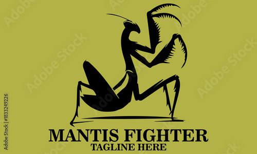 Mantis fighter logo. Mantis fighter vector illustration