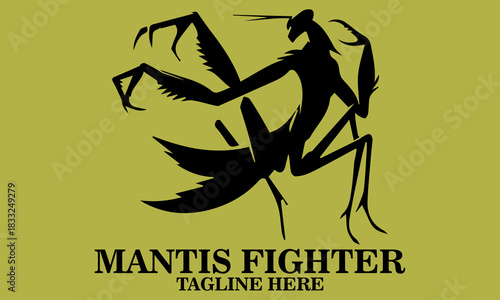 Mantis fighter logo. Mantis fighter vector illustration