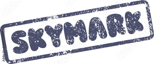 Skymark Text Branding Element Displaying a Grungy Rubber Stamp Effect on Documents