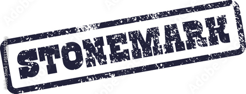 Distressed Stonemark brand mark appearing as an old grunge textured rubber stamp