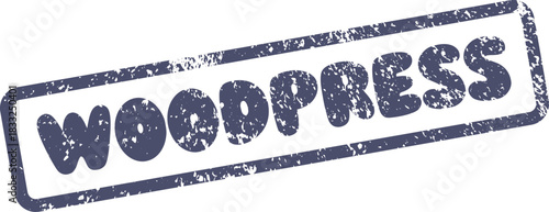 WOODPRESS Grungy Rubber Stamp Impression for Publishing, Media, or Printing Industry Branding