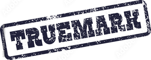 Authentic TRUEMARK rubber stamp impression for product branding and official certification