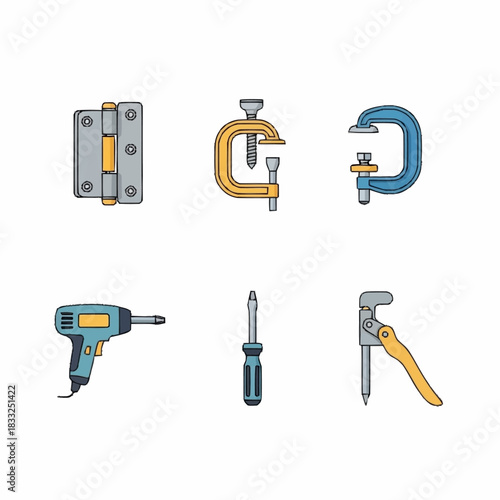Collection of Various Tools for Construction and Repair Work.