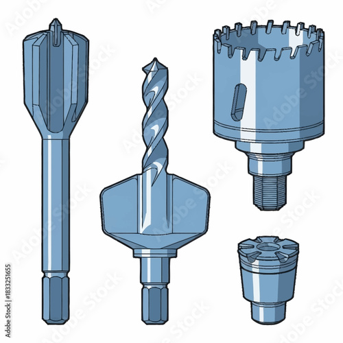 Selection of Drill Bits for Wood and Metal.