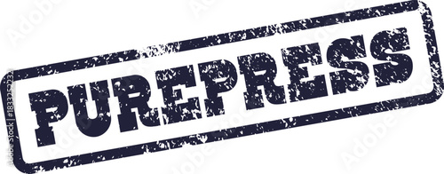 Grungy PUREPRESS official stamp with a classic rubber impression for publishing and media verification