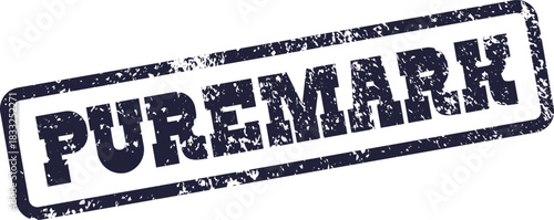 Distressed PUREMARK brand endorsement stamp with an aged rubber impression for marketing and certification needs