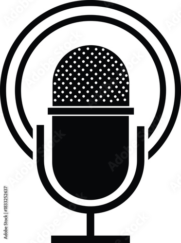 voice assistance mic icon silhouette