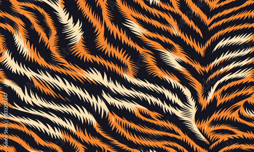 Stylized animal fur texture and wild skin pattern illustration