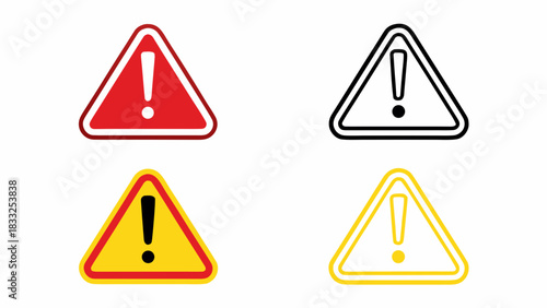 Attention alert danger sign icons
