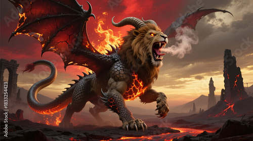 Obraz na płótnie mythical Chimera creature