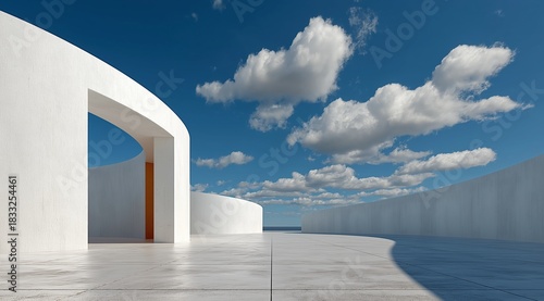 Elegant design with blue sky and clouds