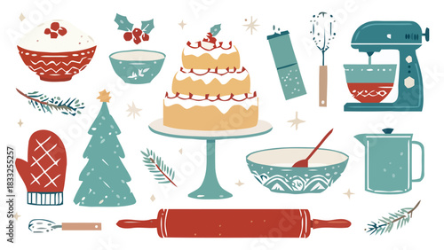 Festive Baking Illustration