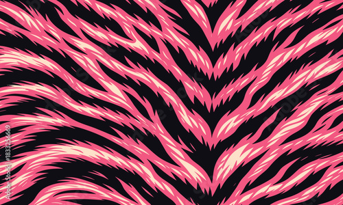 Vibrant pink animal skin and fur texture in a stylized design