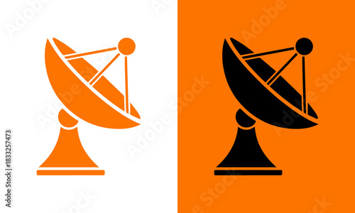 Satellite dishes icon vector representing communication and technology
