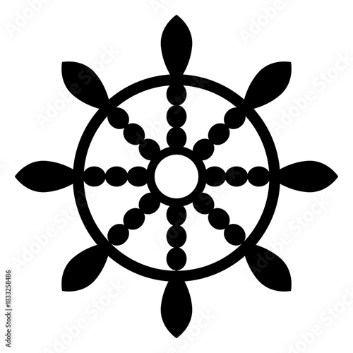 Buddhist dharma wheel icon