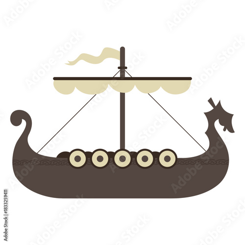 Viking boat ship icon