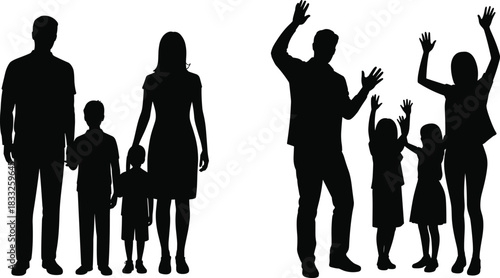 PrintBlack Silhouette Vector Illustrations of People Performing Everyday Routine Daily Activities like Working, Cooking, Reading, Cleaning, and Commuting, Representing Modern Life.