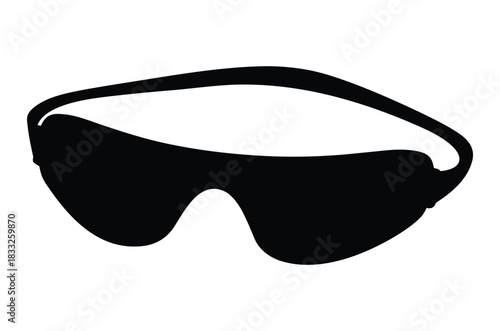 Swimming goggles silhouette vector, Safety glasses icon vector
