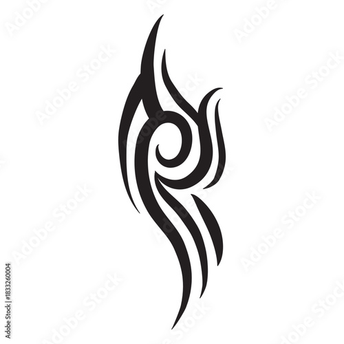 Curly tribal pinstripes