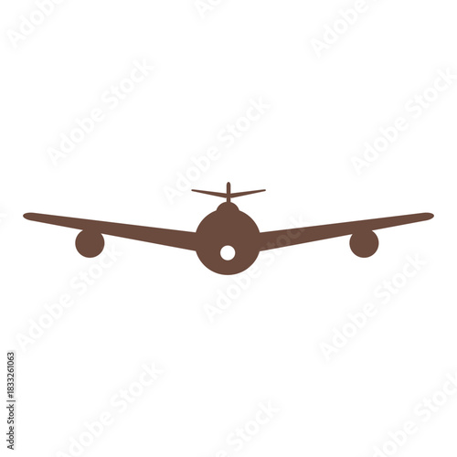Airplane flat silhouette icon