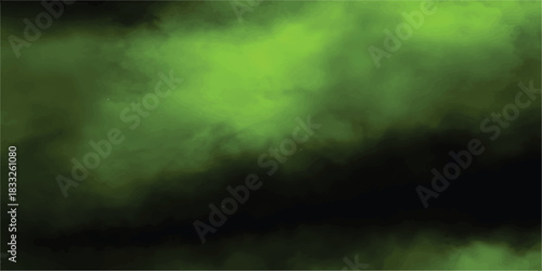 Abstract green and dark background with soft gradients and organic cloud-like shapes creating a moody atmospheric texture for design and digital art