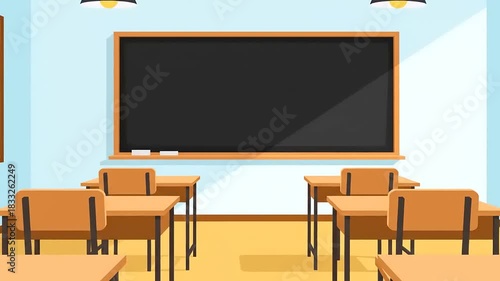Animated Classroom Background Loop for Education and Learning Content Design