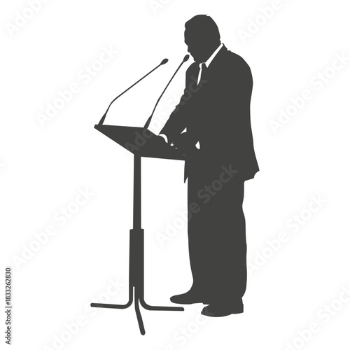 Ceo giving speech silhouette