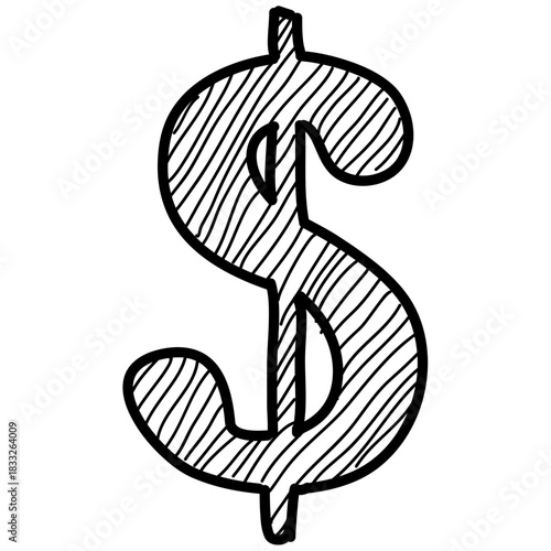 Hand drawn dollar icon