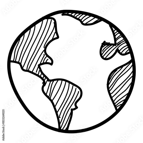 Hand drawn globe icon