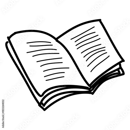 Hand drawn open book