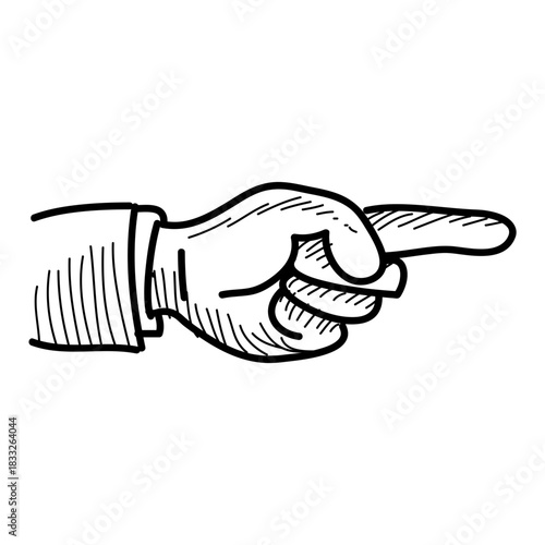 Hand drawn pointing finger