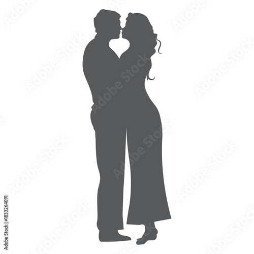Happy couple silhouette