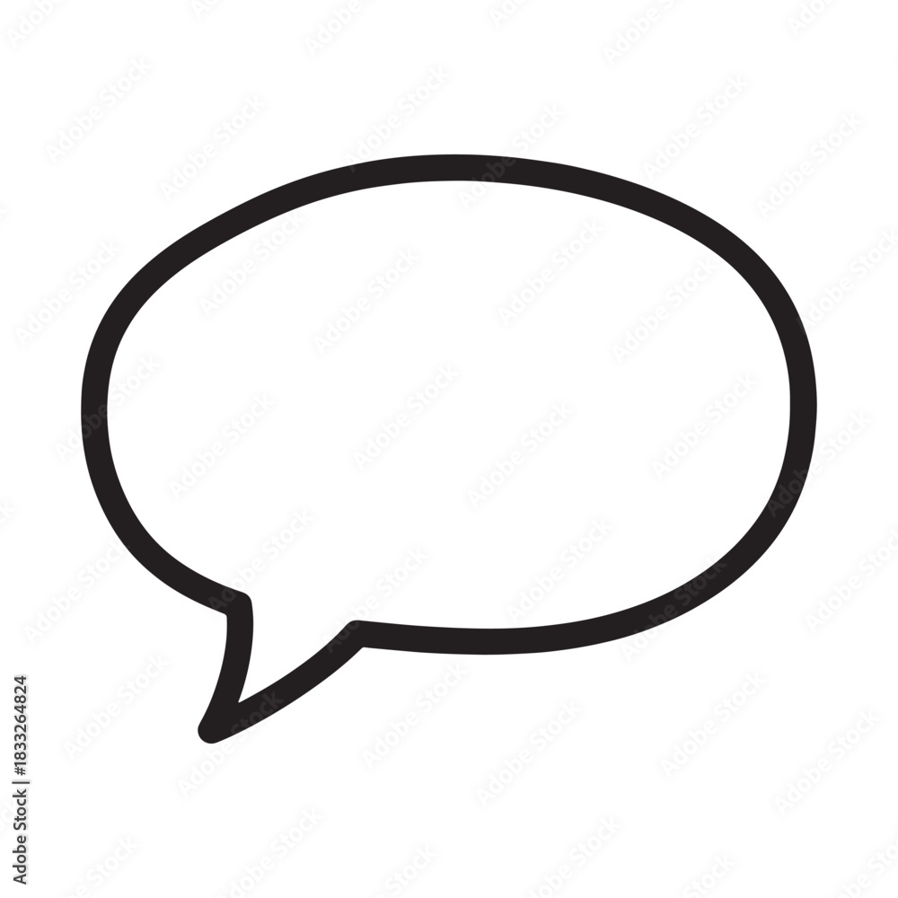 Naklejka premium Speech Bubble Vector Outline Design with Communication Icon Message Dialogue Graphic and Expression Elements in