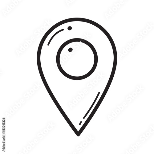 Map Pointer Icon Location Finder Navigate Destination Symbol Position Navigation Route Directional Graphic Black and